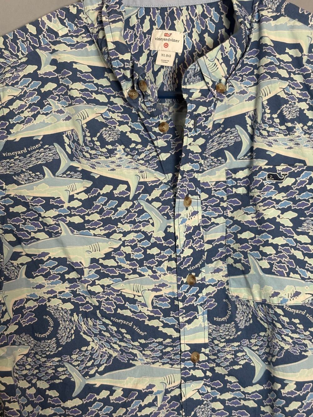 Vineyard Vines For Target Boys XL 16 Short Sleeve Button Shirt